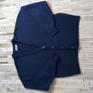 Vintage Todd Blue V-Neck Navy Button Down Sweater